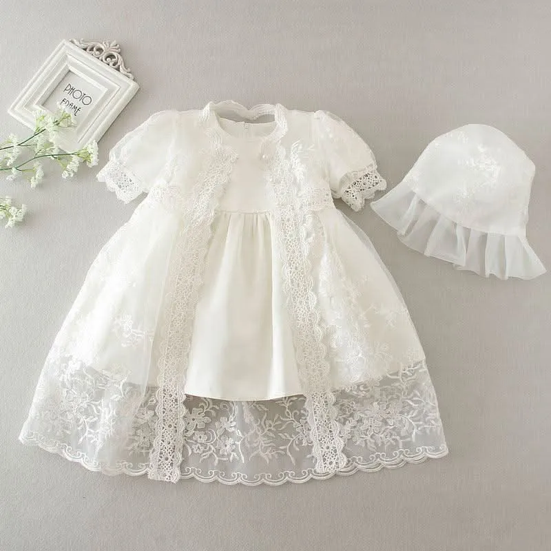 0-24 Months Baby Girl's Birthday Princess Dress Classic Lace Elegant Wedding Flower Girl Gorgeous Flower Girl Evening Dress