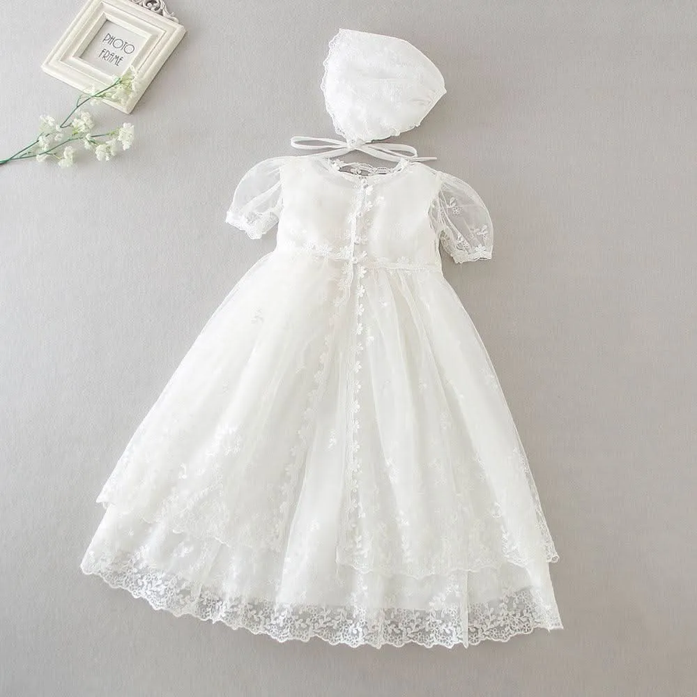 0-24 months summer elegant children's clothing wedding flower girl lace birthday party princess style dreamy baby girl evening dress