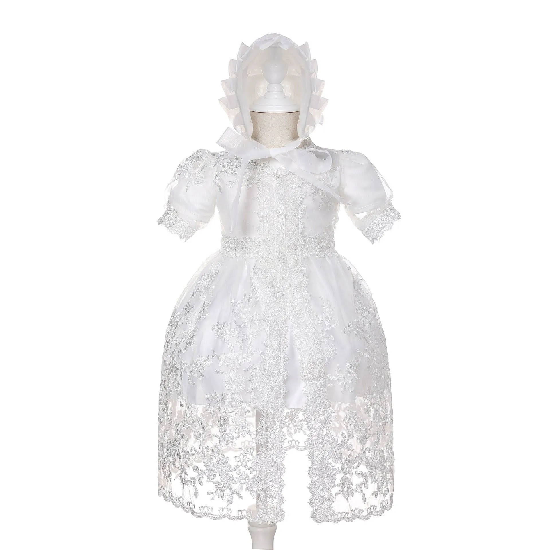 Gorgeous Exquisite Satin and Lace Combination Lace Baby Dress Fashionable and Elegant Birthday Party Girl Princess Dress