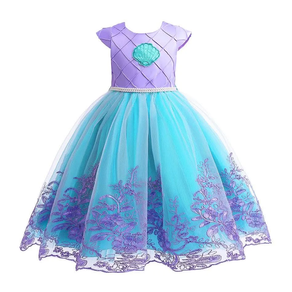 High quality girls mermaid princess accessories dress for 5-6 year olds