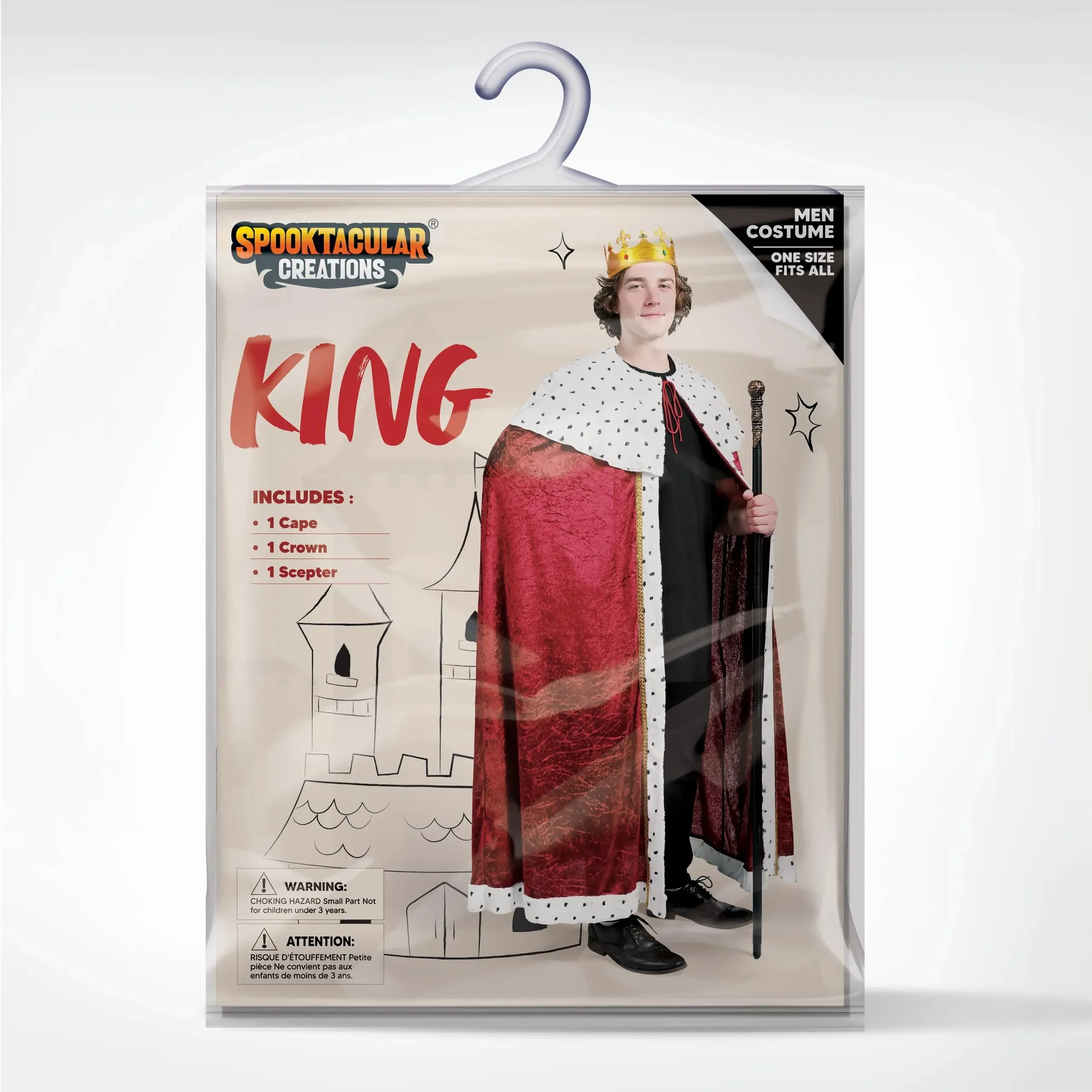 King Costume Set for Kids, Adult, Medieval Royal Lord Farquaad Costume