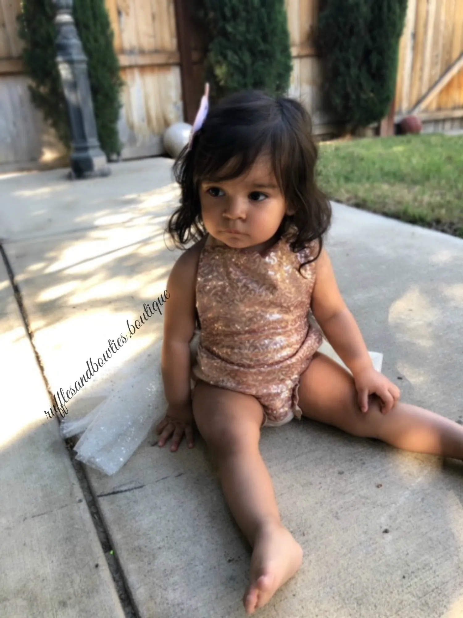 Melody Gold Sparkle Tutu Romper