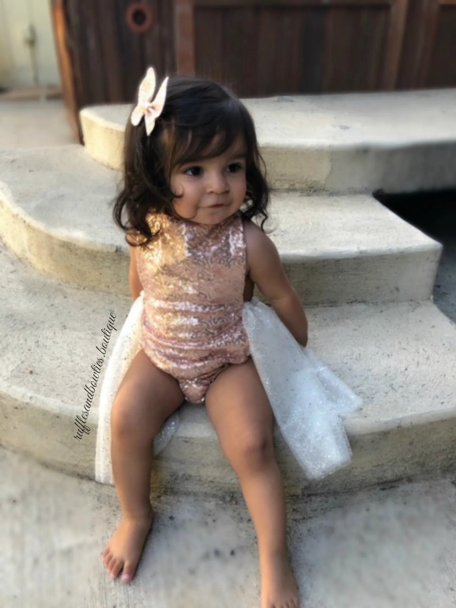 Melody Gold Sparkle Tutu Romper