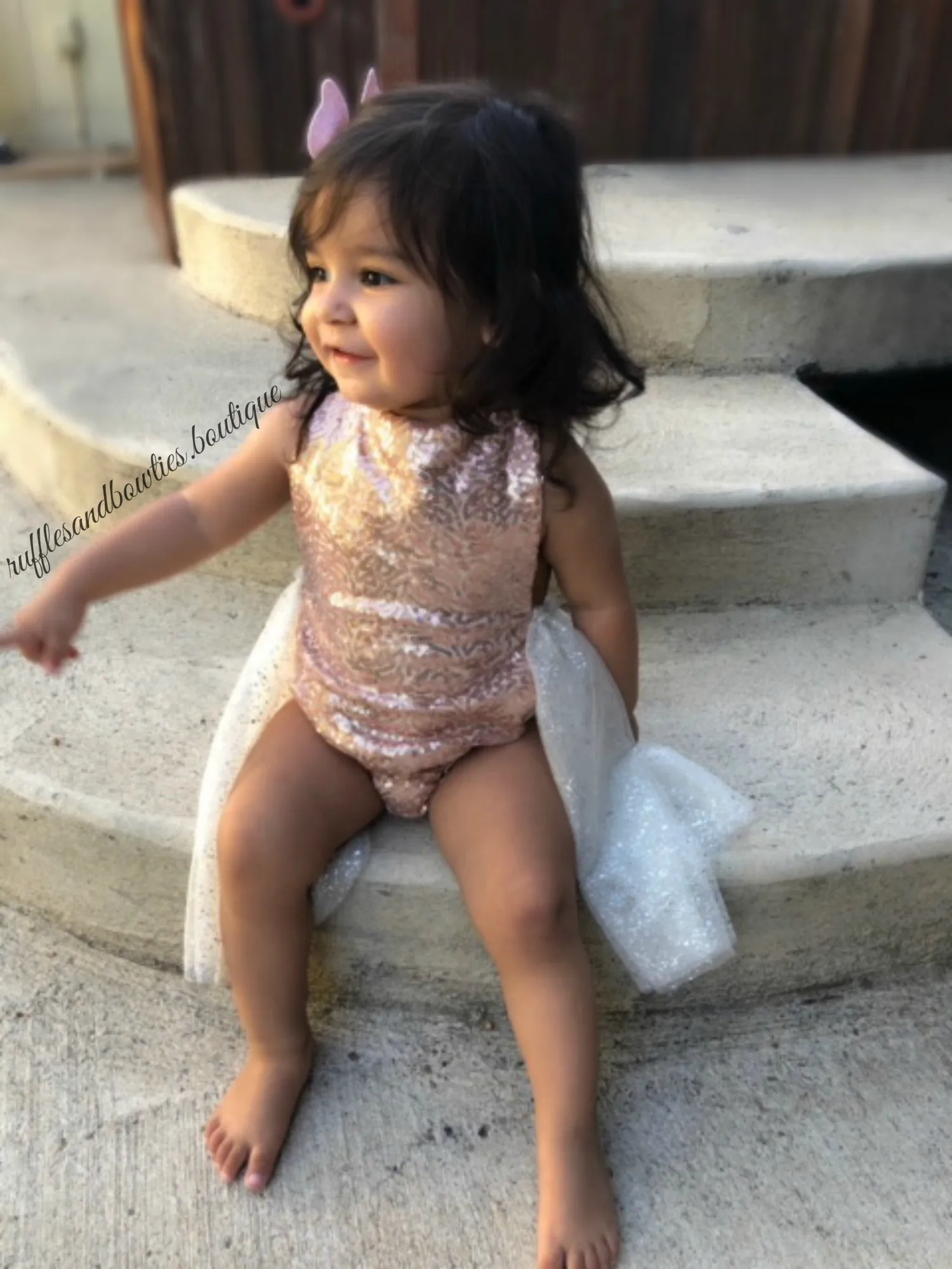 Melody Gold Sparkle Tutu Romper