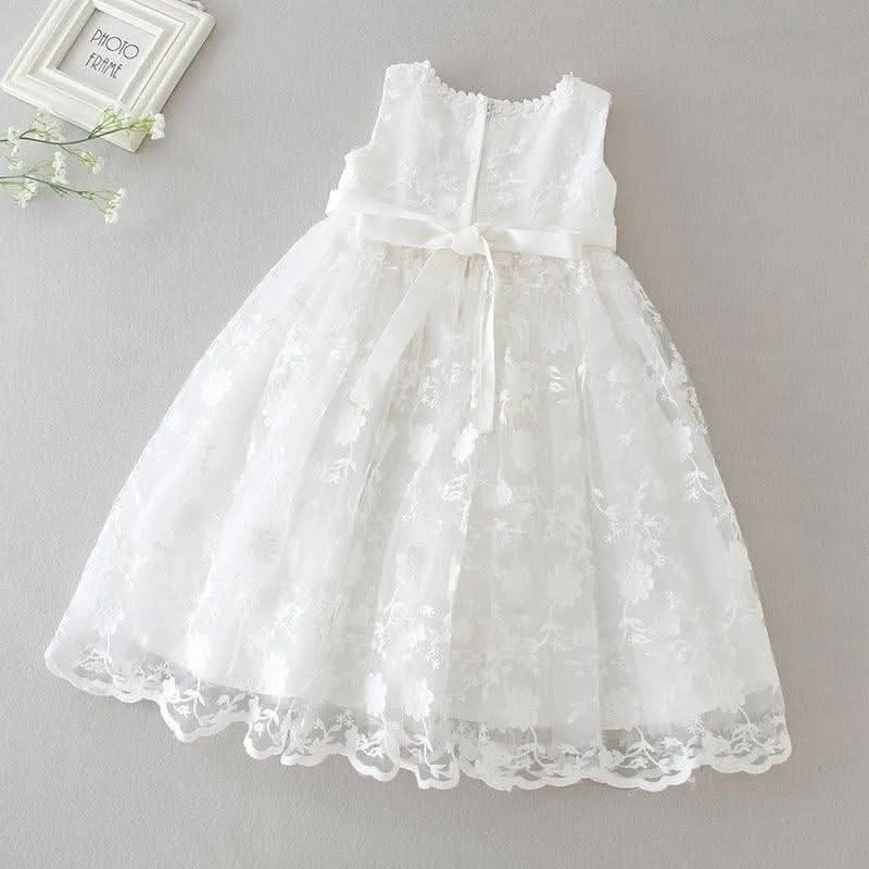 New 0-24 Months Baby Dress Lace Bow Cute Birthday Party Wedding Flower Girl Elegant Girl Princess Dress