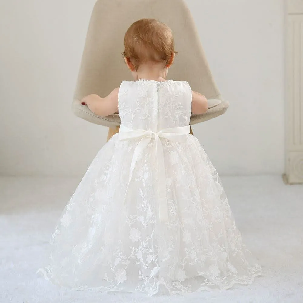 New 0-24 Months Baby Dress Lace Bow Cute Birthday Party Wedding Flower Girl Elegant Girl Princess Dress