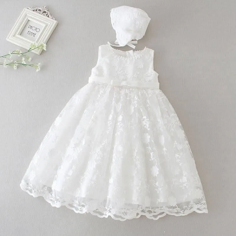 New 0-24 Months Baby Dress Lace Bow Cute Birthday Party Wedding Flower Girl Elegant Girl Princess Dress