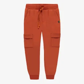 Pantalon orange style jogging en coton ouaté brossé, enfant || Orange pants, jogging style, brushed cotton fleece, child