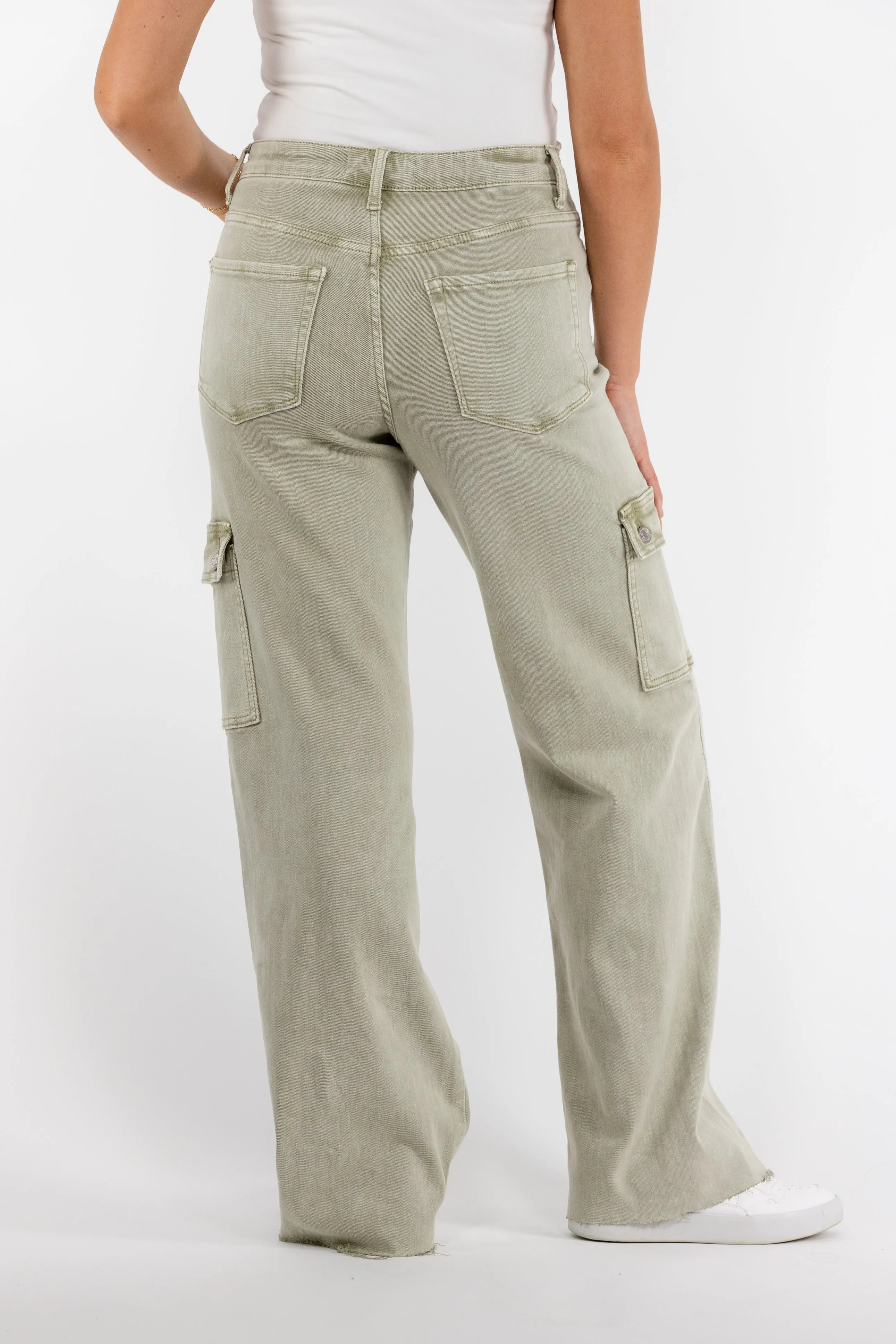 The Payton from Lovervet: High-Rise Tummy Control Cargo Denim