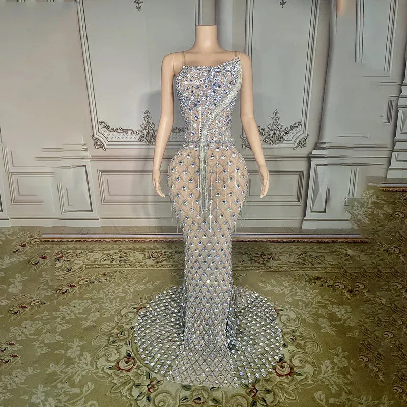 Trend4us Luxury Glamorous Beaded Mermaid Gown